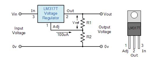 LM317T的可变电压电源应用电路图介绍